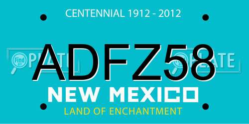 ADFZ58 New Mexico License Plate