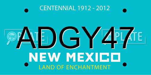 ADGY47 New Mexico License Plate