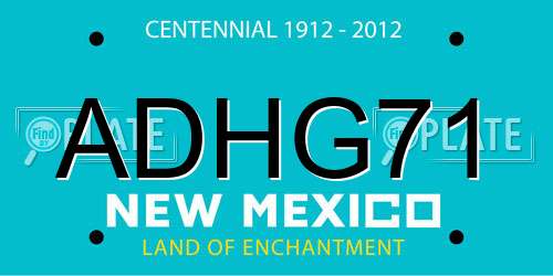 ADHG71 New Mexico License Plate
