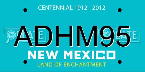 ADHM95 New Mexico License Plate