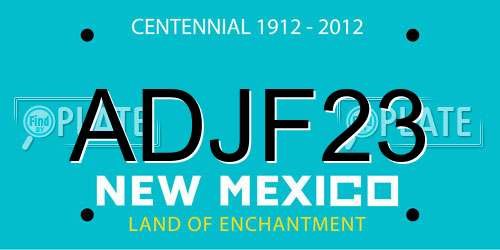ADJF23 New Mexico License Plate