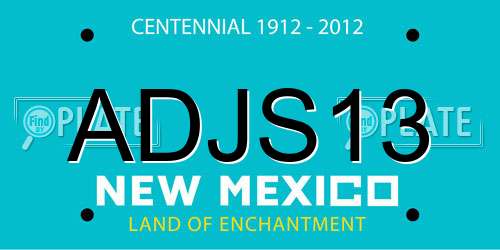 ADJS13 New Mexico License Plate