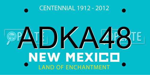 ADKA48 New Mexico License Plate