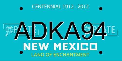 ADKA94 New Mexico License Plate