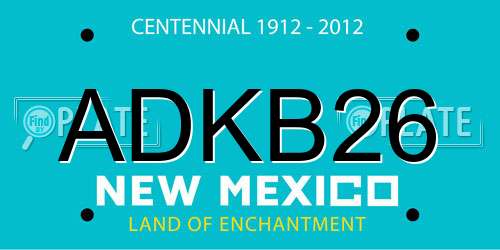 ADKB26 New Mexico License Plate