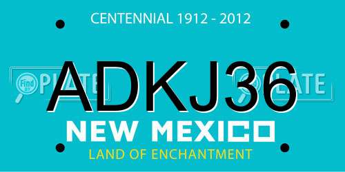 ADKJ36 New Mexico License Plate