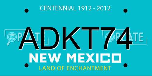 ADKT74 New Mexico License Plate