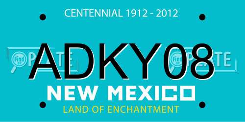 ADKY08 New Mexico License Plate