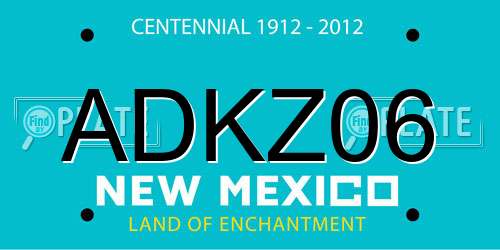 ADKZ06 New Mexico License Plate
