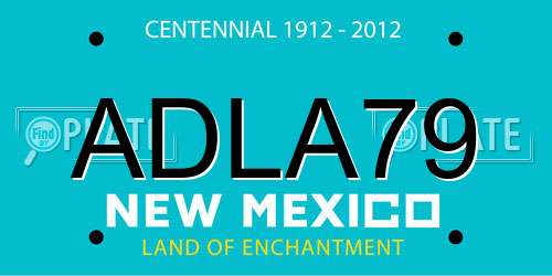 ADLA79 New Mexico License Plate
