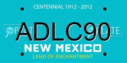 ADLC90 New Mexico License Plate