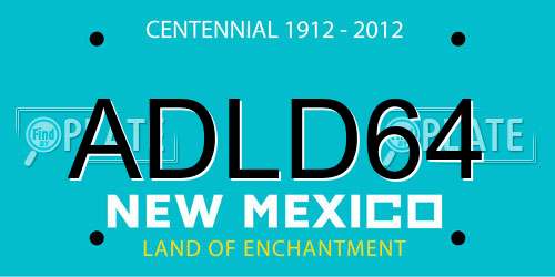 ADLD64 New Mexico License Plate