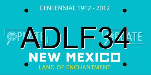 ADLF34 New Mexico License Plate