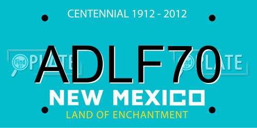 ADLF70 New Mexico License Plate
