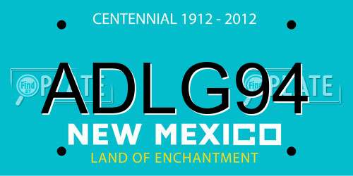 ADLG94 New Mexico License Plate