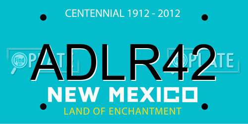 ADLR42 New Mexico License Plate