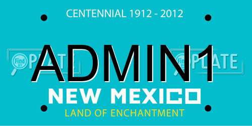 ADMIN1 New Mexico License Plate