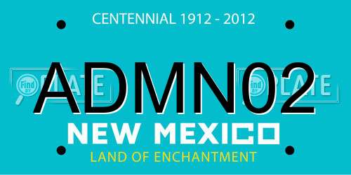 ADMN02 New Mexico License Plate