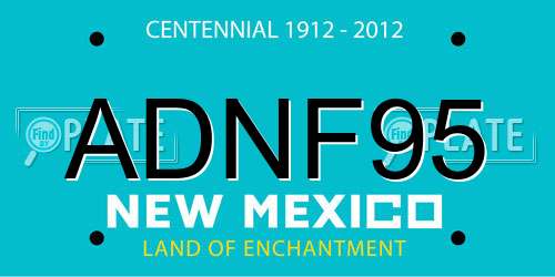 ADNF95 New Mexico License Plate