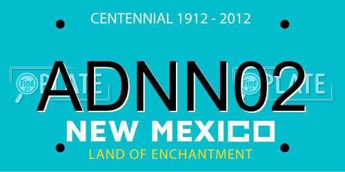 ADNN02 New Mexico License Plate