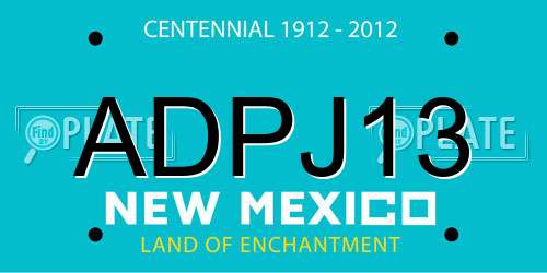 ADPJ13 New Mexico License Plate