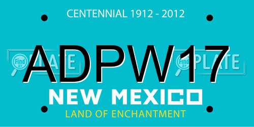 ADPW17 New Mexico License Plate