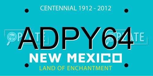 ADPY64 New Mexico License Plate