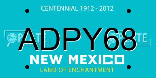 ADPY68 New Mexico License Plate