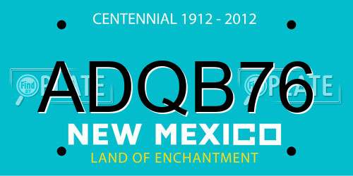ADQB76 New Mexico License Plate