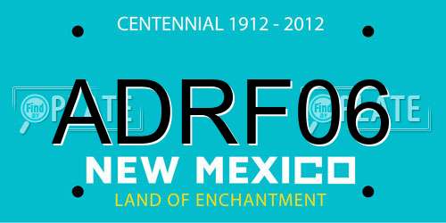 ADRF06 New Mexico License Plate