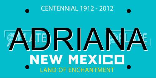 ADRIANA New Mexico License Plate