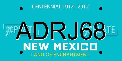 ADRJ68 New Mexico License Plate