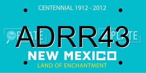 ADRR43 New Mexico License Plate