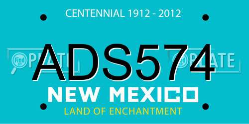 ADS574 New Mexico License Plate