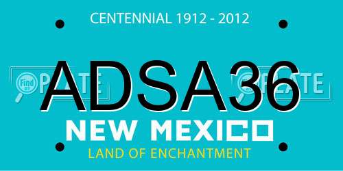 ADSA36 New Mexico License Plate