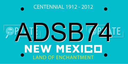 ADSB74 New Mexico License Plate