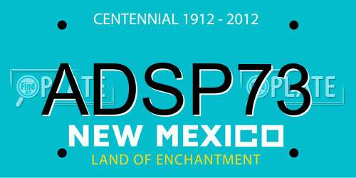 ADSP73 New Mexico License Plate