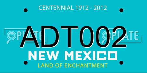 ADT002 New Mexico License Plate