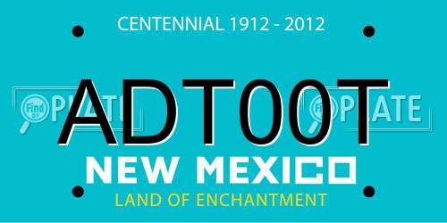 ADT00T New Mexico License Plate