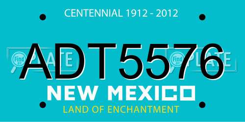 ADT5576 New Mexico License Plate