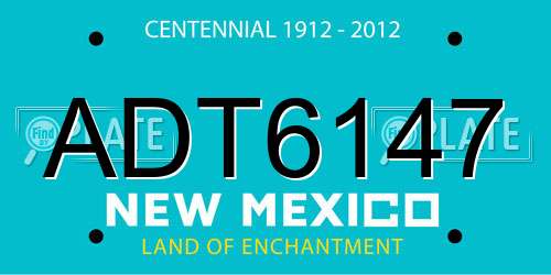 ADT6147 New Mexico License Plate