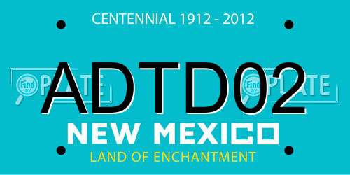 ADTD02 New Mexico License Plate