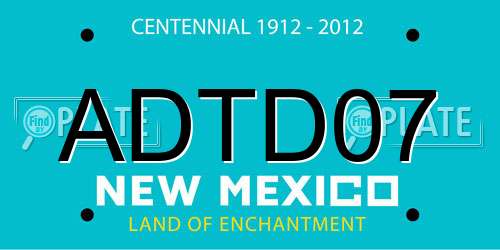 ADTD07 New Mexico License Plate