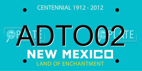 ADTO02 New Mexico License Plate