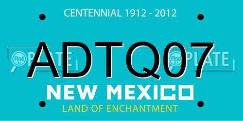 ADTQ07 New Mexico License Plate