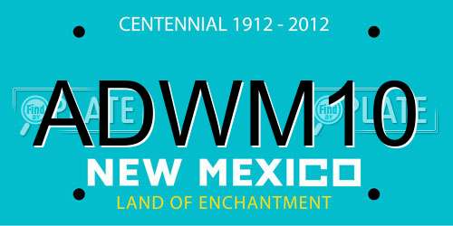 ADWM10 New Mexico License Plate