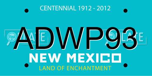 ADWP93 New Mexico License Plate