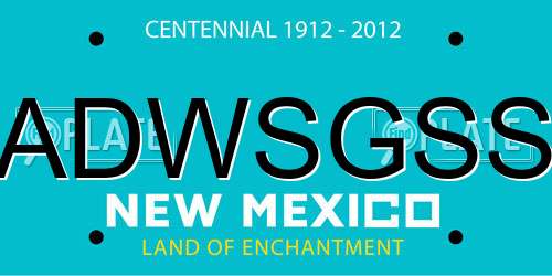 ADWSGSS New Mexico License Plate