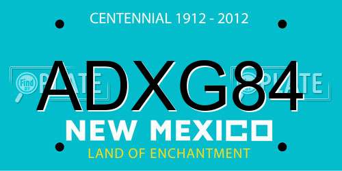 ADXG84 New Mexico License Plate
