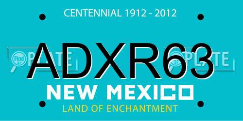 ADXR63 New Mexico License Plate